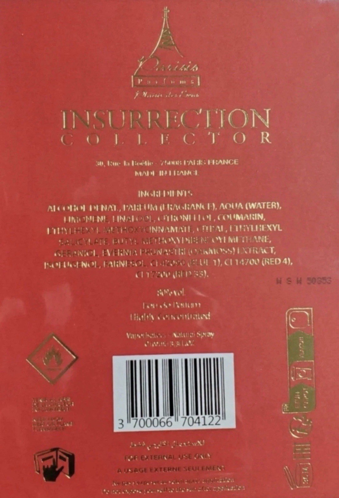Insurrection SOVEREIGN Collector For Men Eau de Parfum Spray 3.3 oz / 100 mL