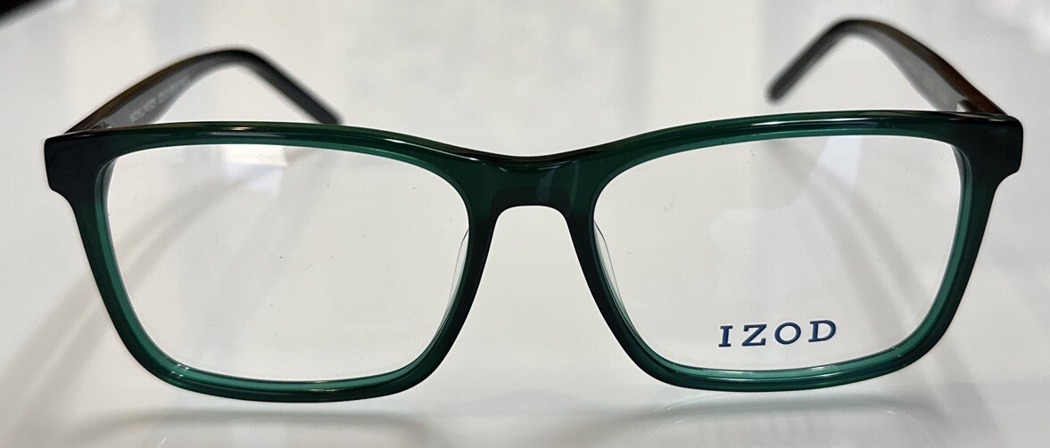 IZOD IZ 2103 GREEN PINE BLACK FLEX HINGE MEN’S EYEGLASSES FRAME 54/16/145