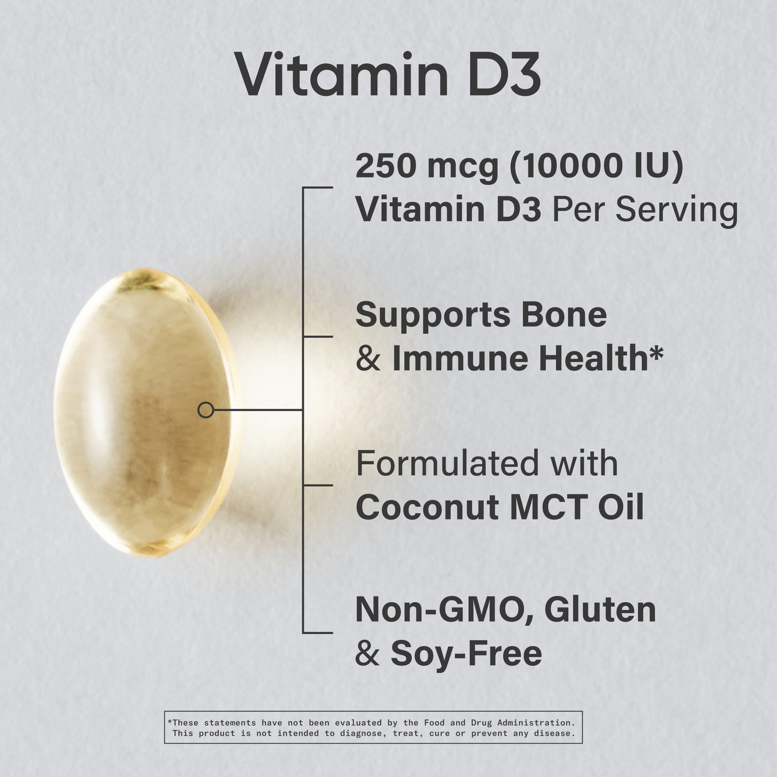 Vitamin D3 10,000 IU with Coconut MCT Oil – High Potency Vitamin D Supplement