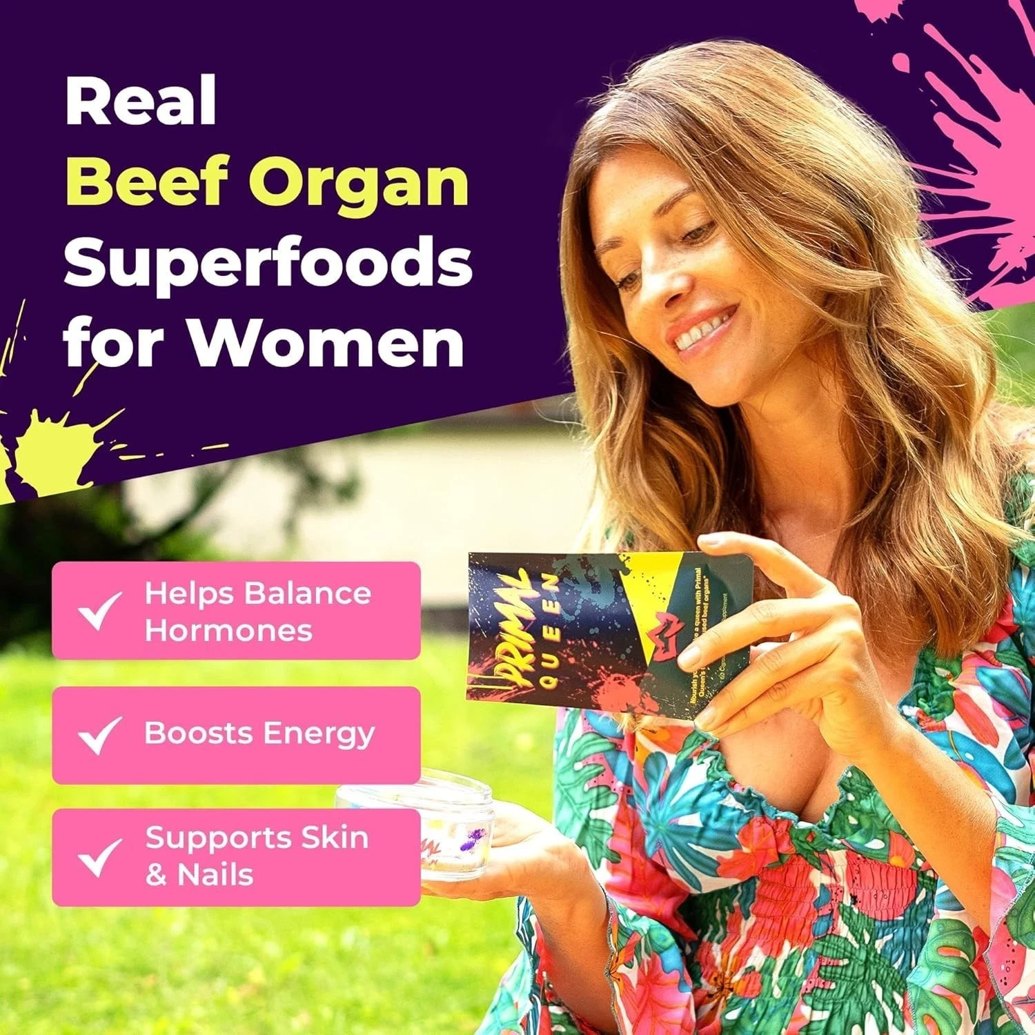 Primal Queen Female Organ Supplement – 2-Pack – Grass-Fed Beef Liver, Heart, Kid