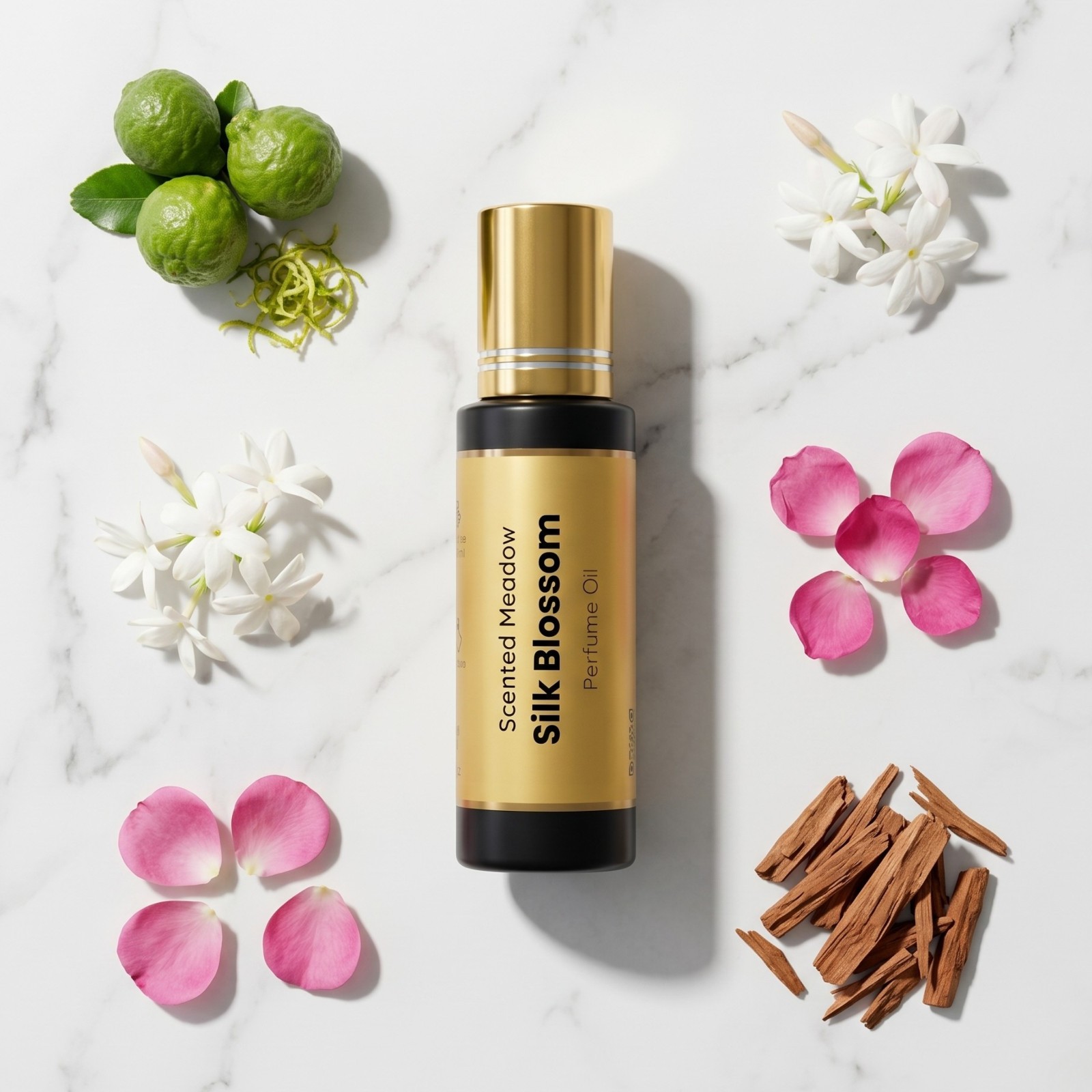 Scented Meadow Silk Blossom Roll-On Perfume Oil for Women – 0.5 fl oz (15 ml)