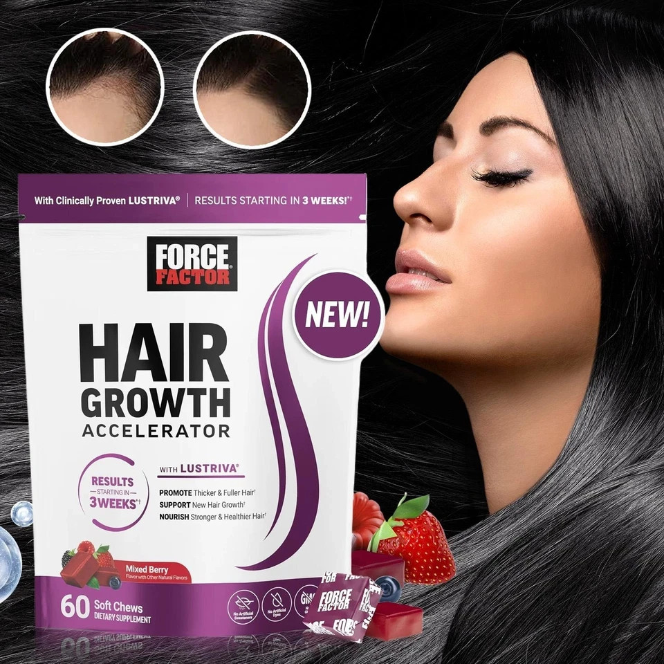 Force Factor Hair Growth Accelerator Soft Chews, Hair Growth Vitamins For Women