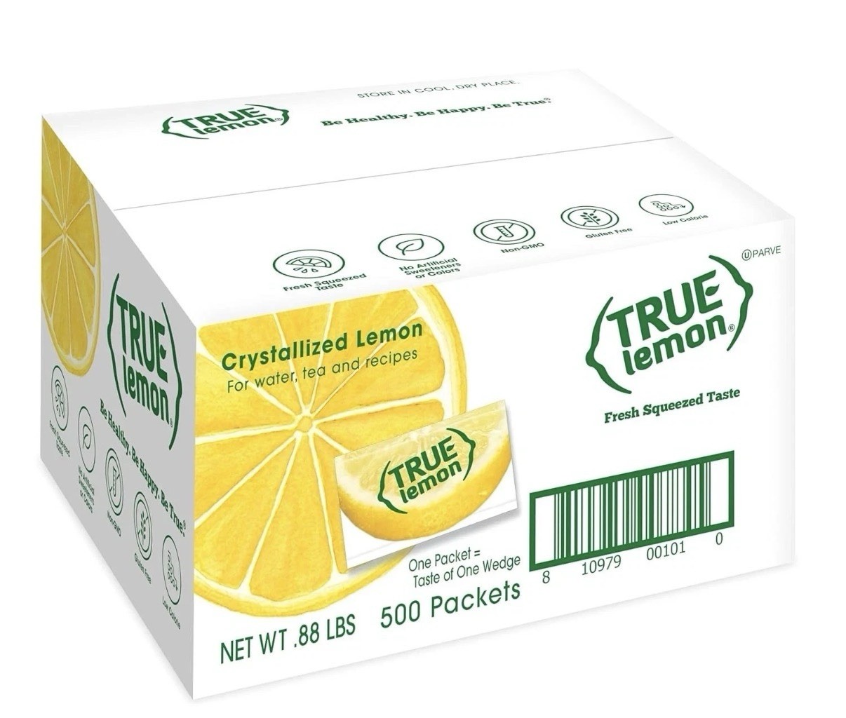 True Lemon 500ct sugar-free 0-calorie lemon water enhancer packets