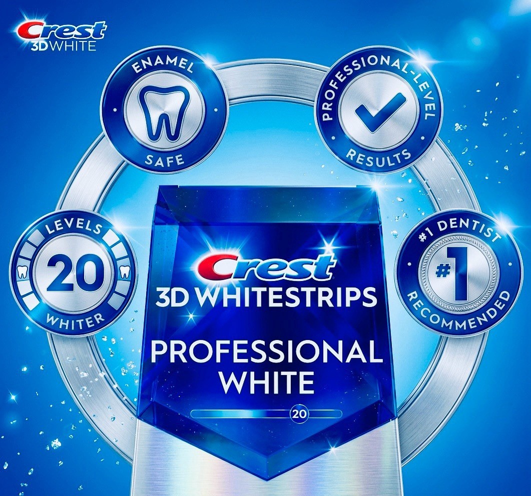 3X= Crest 3D Whitestrips Professional White 20 Levels Whiter 40 Strips Exp 04/28