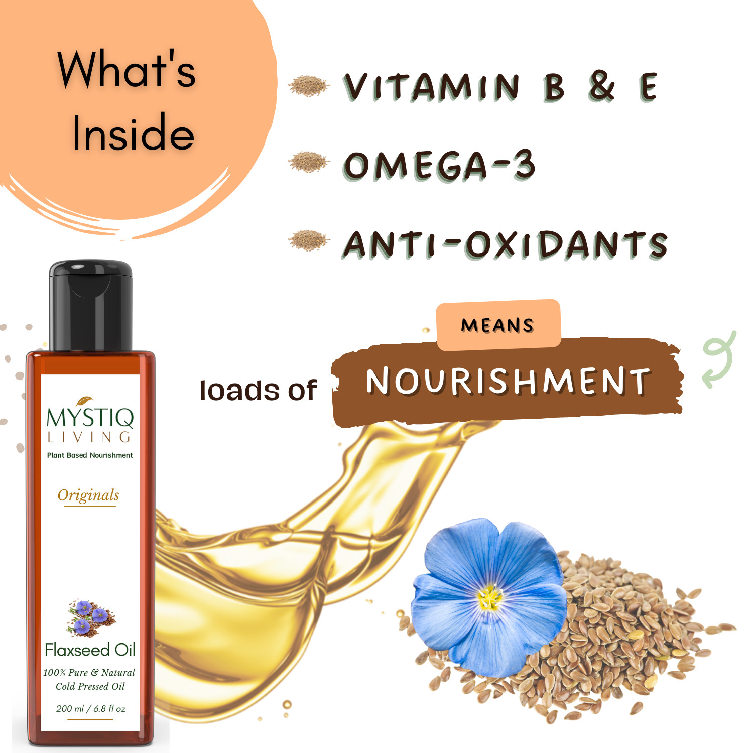 Mystiq Living Originals – Flaxseed Oil – 200 ML