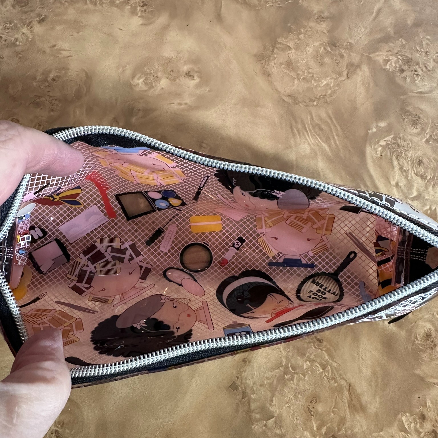 Harajuku Lovers Gwen Stefani Beauty Print PVC Cosmetic Makeup Bag Pencil Case