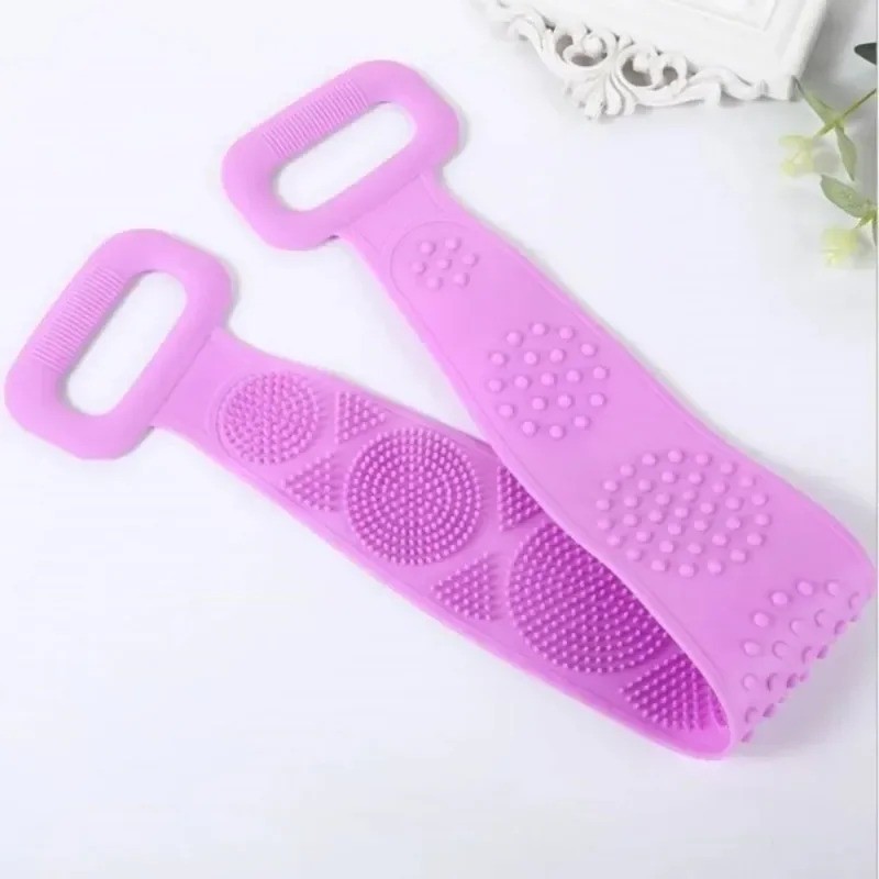 Silicone Body Back Scrubber Double Side Bathing Brush For Skin Deep Cleaning