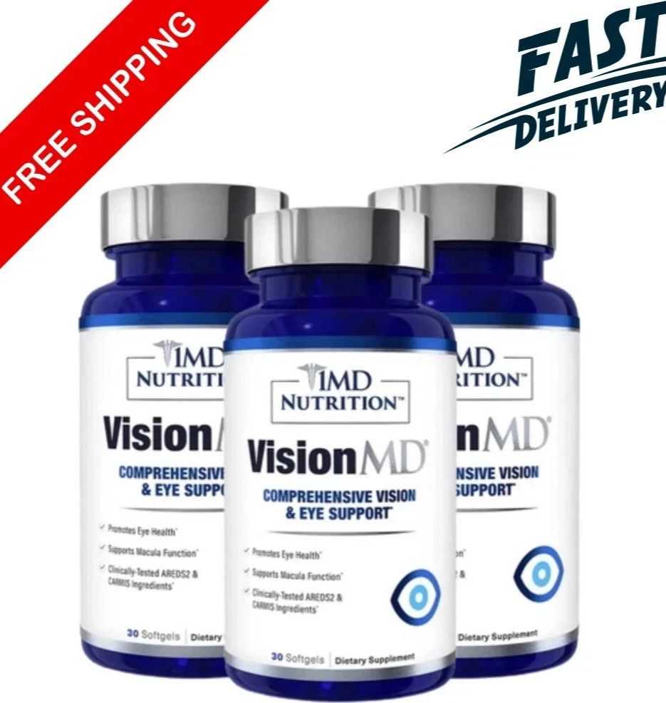 3 Pack 1MD Nutrition Vision MD Eye Vitamin CARMIS – Eye Supplement – 30 Softgels