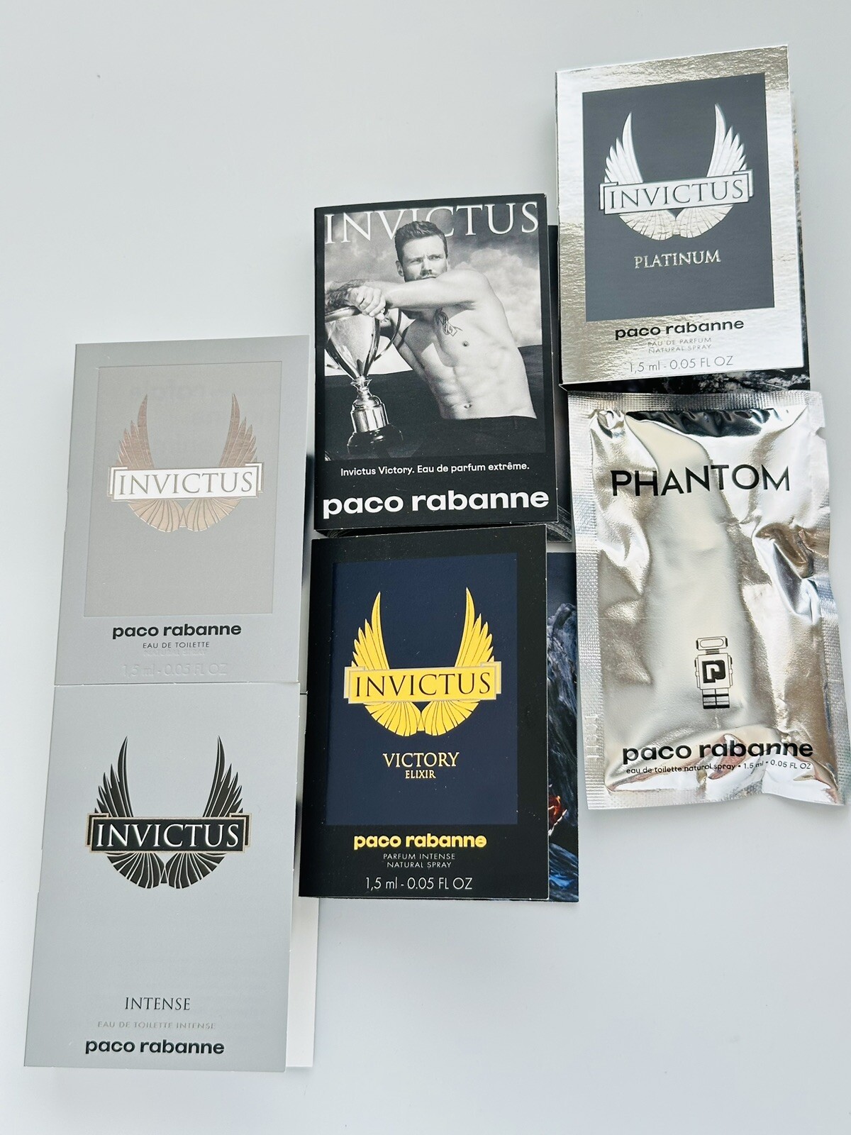 Paco Rabanne Invictus & Phantom Collection For Men Sample Size (6pcs)