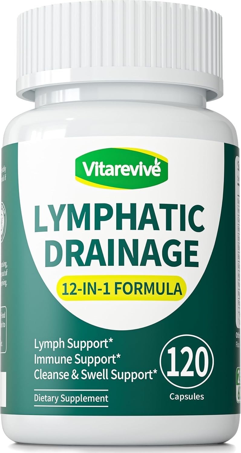 Lymphatic Drainage Capsules 12-in-1 Lymph Support Supplement 120 Count Exp 04/28