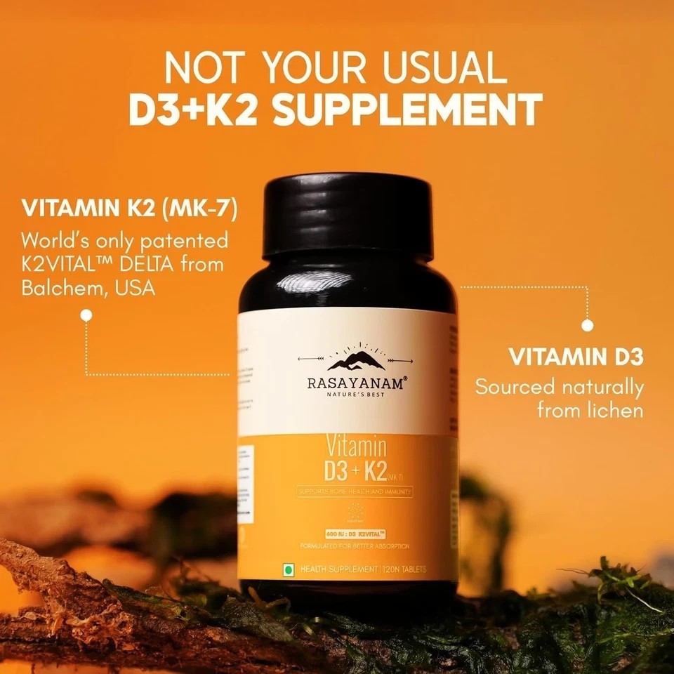 Vitamin D3 K2(MK-7) from Balchem, USA | For Bone Strength, Heart Health,Immunity