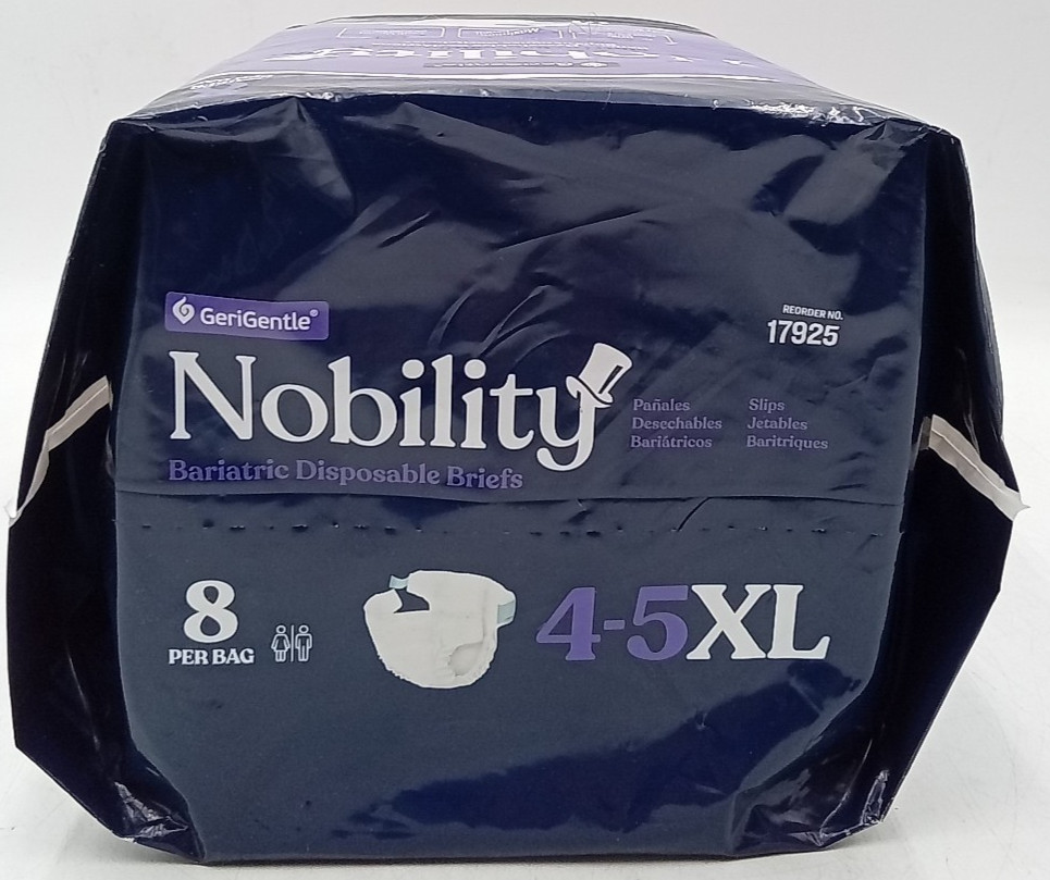 Nobility 4XL-5XL Adult Unisex Briefs Women Men 8 Bariatric Disposable