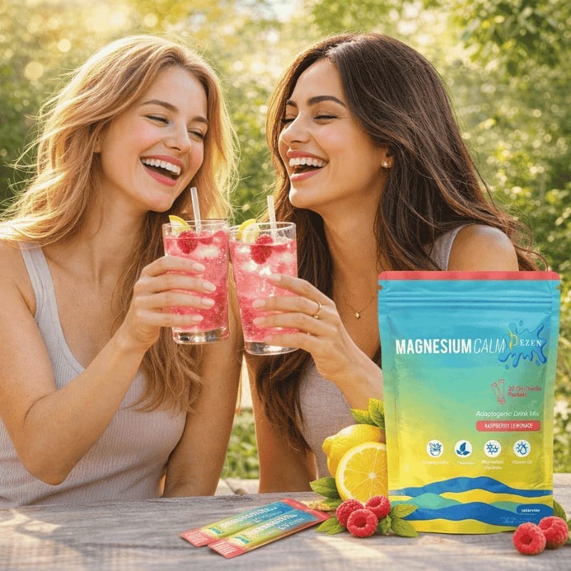 DEZEN Super Calm Magnesium Powder Drink Mix Raspberry Lemonade Flavor