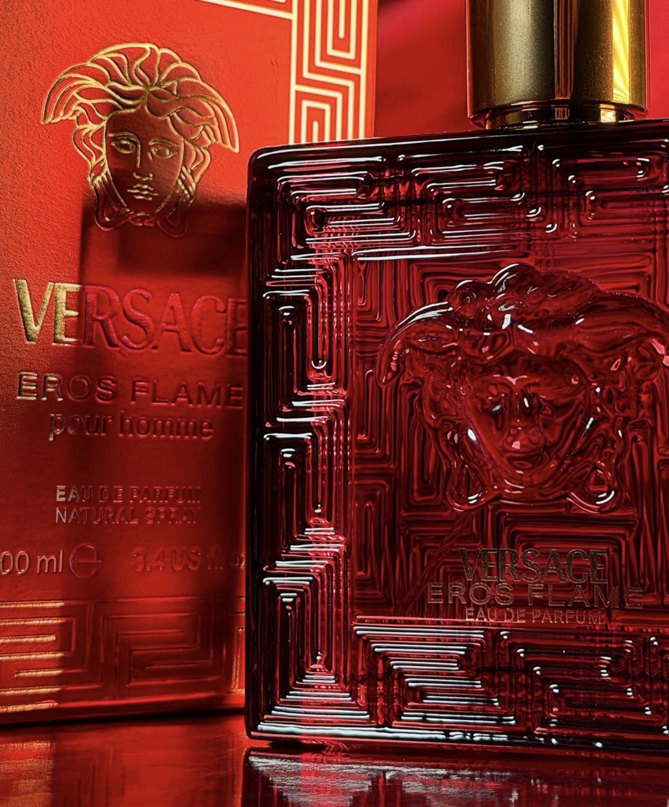 Versace Eros Flame Eau de Parfum Spray, Regular Size 3.4 fl oz