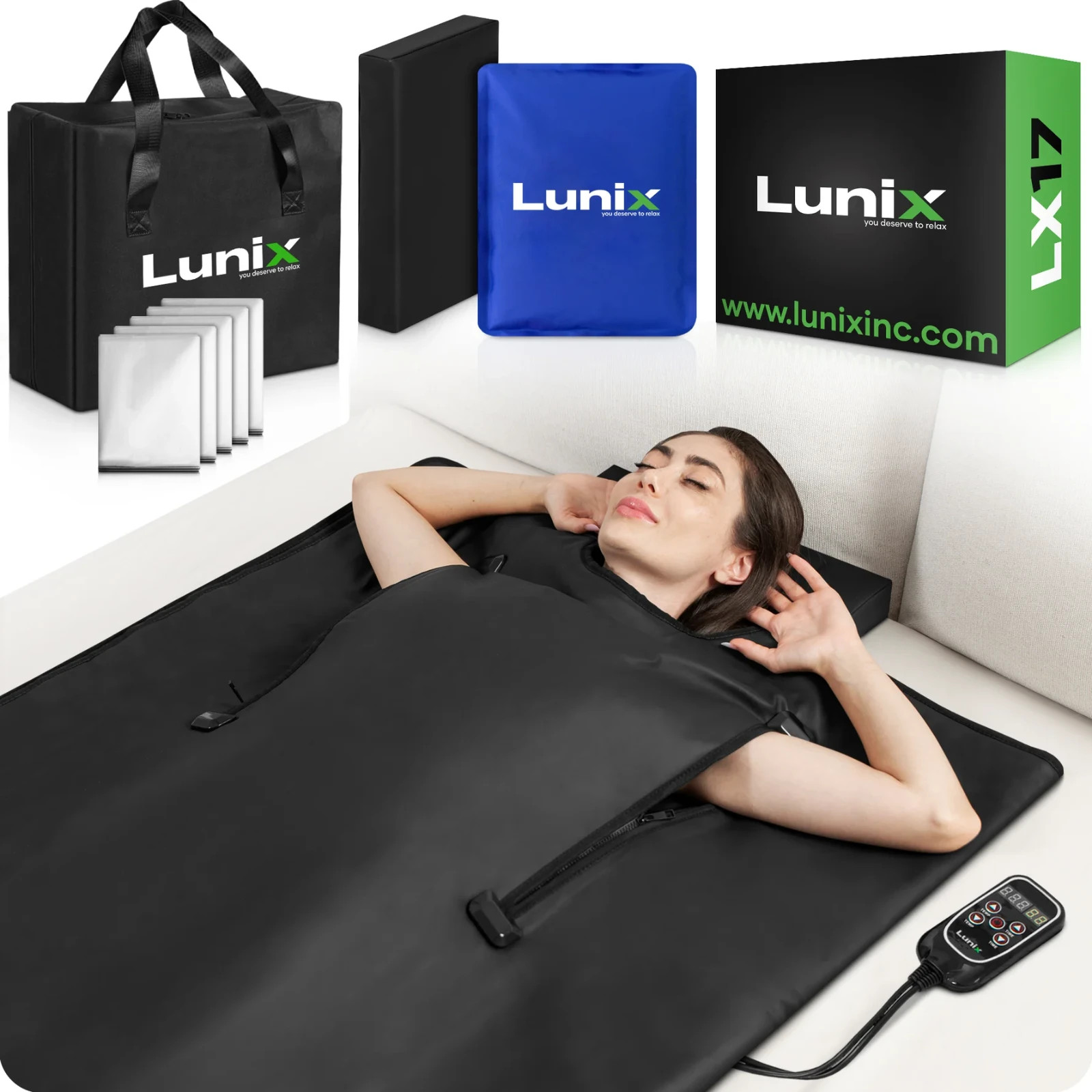 Lunix LX17 Infrared Sauna Blanket Portable Detox Heat Therapy Home Spa new