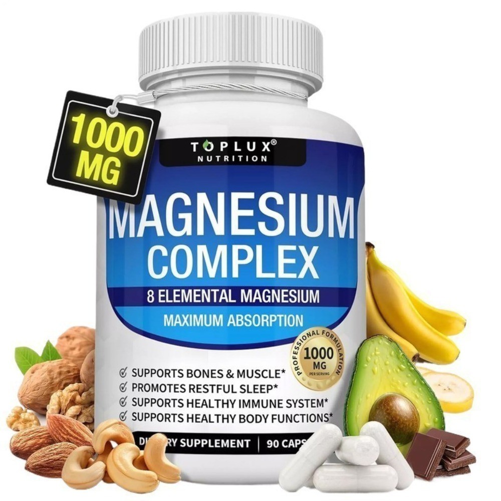 3 Toplux Nutritional Magnesium Complex 1000mg Support & Elemental Magnesium-