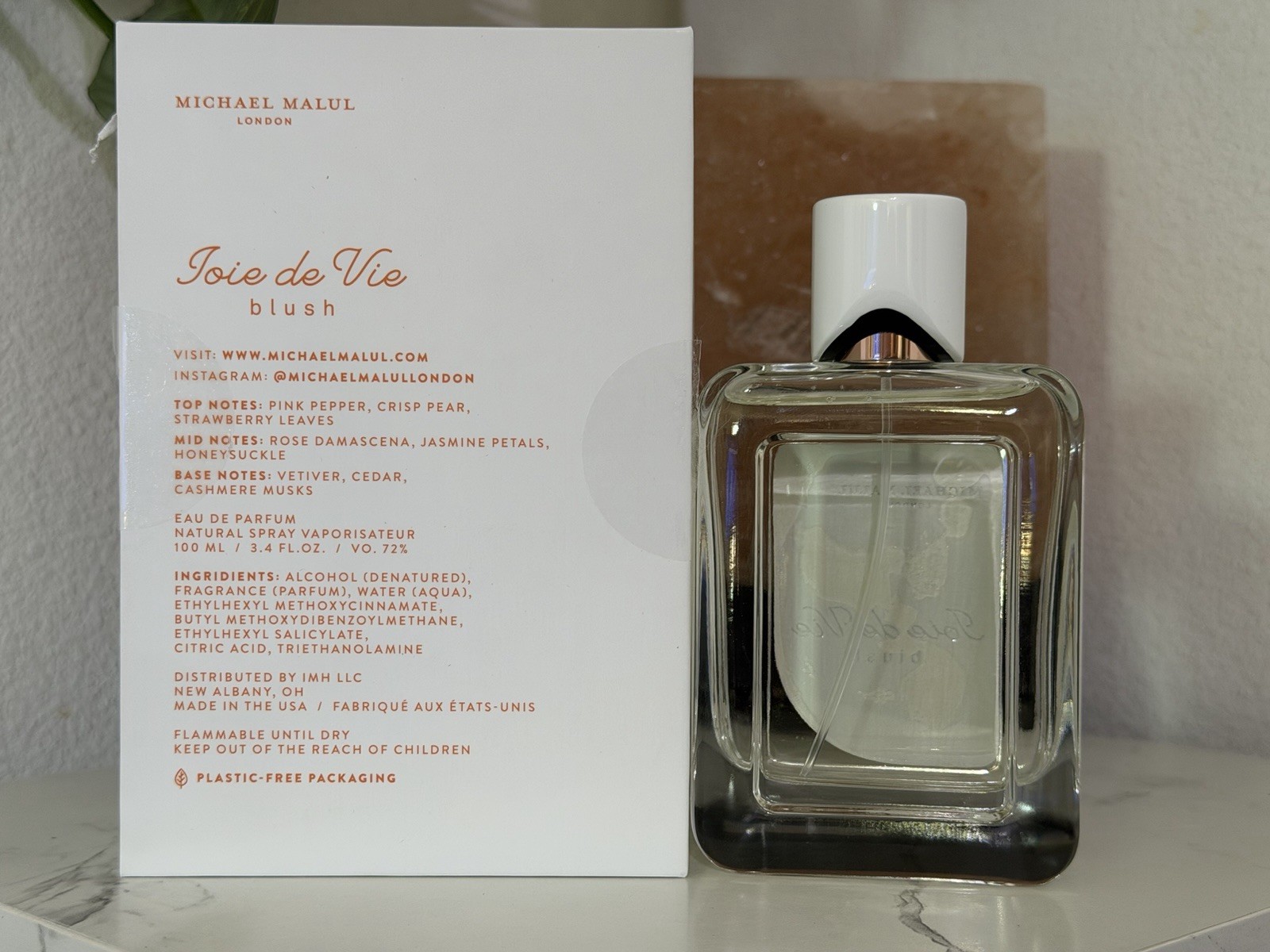 Michael Malul London Joie de Vie Blush Eau de Parfum Spray 3.4 fl oz