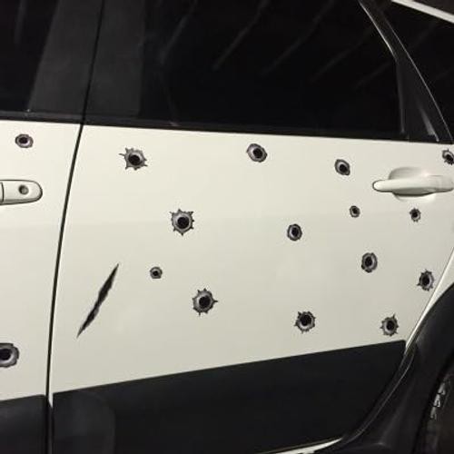 2Pcs 3D Bullet Hole Car Stickers, Simulation Stereoscopic Fake Gun Bullet
