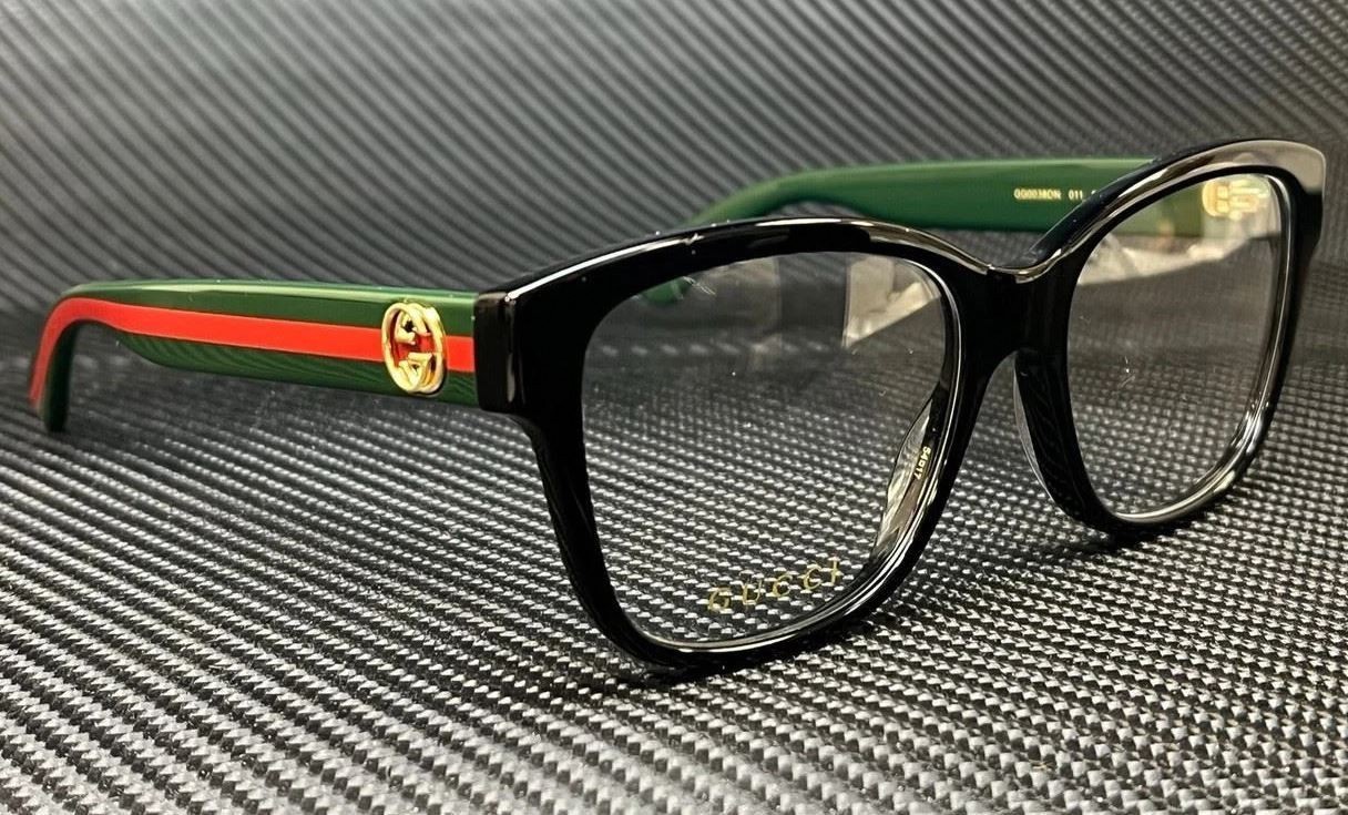 NEW GUCCI GG0038ON 011 Black Green Red Women’s 54 mm Eyeglasses