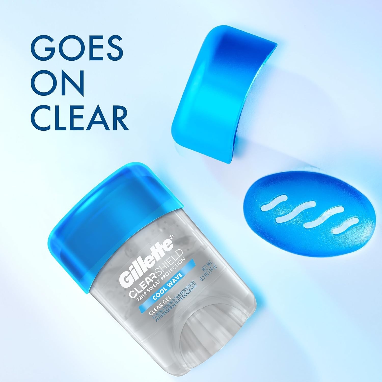 Gillette Cool Wave Clear Gel Deodorant Men 72Hr Sweat Protection 0.5oz