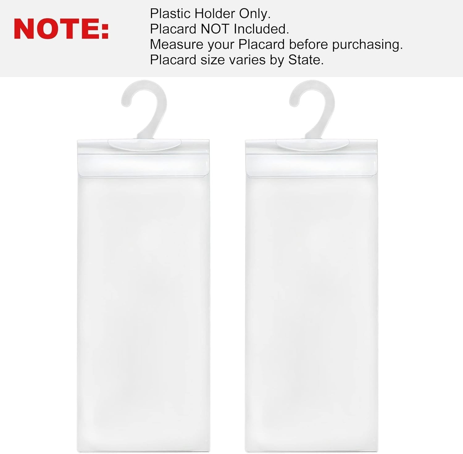 2x Handicap Placard Holder Disabled Parking Permit Protector Mirror Sleeve Hang