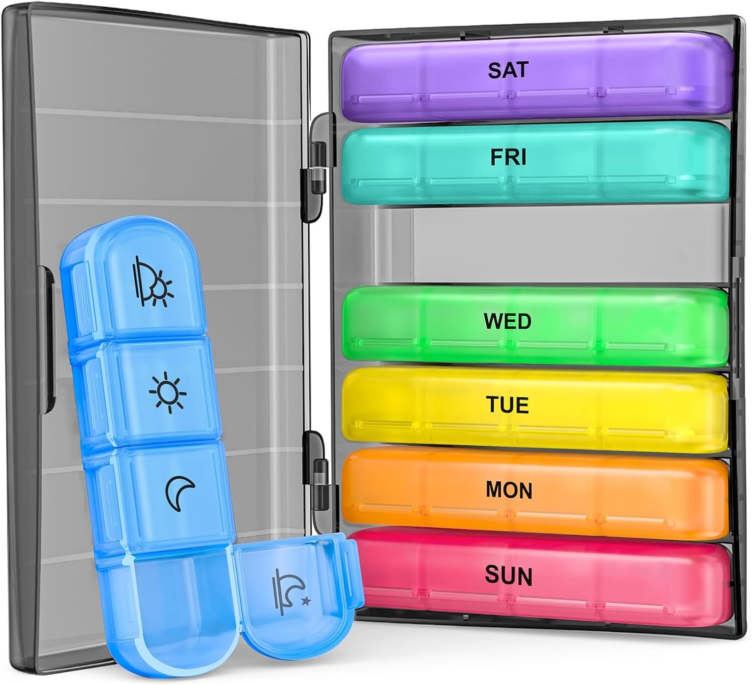 1x Weekly Pill Box Organizer 4 Times a Day 7 day Organizer Case Medicine Storage